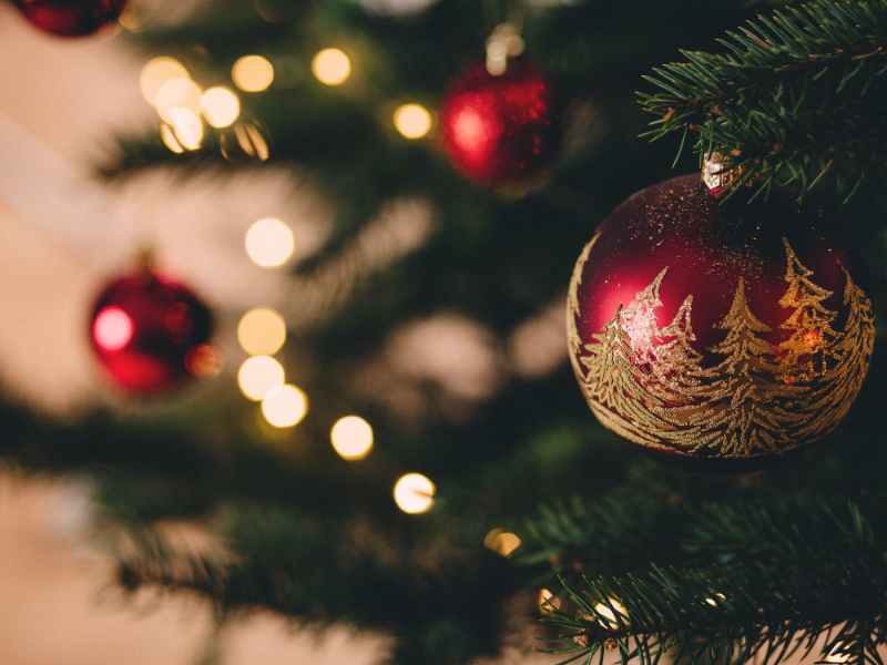 christmas tree with baubles