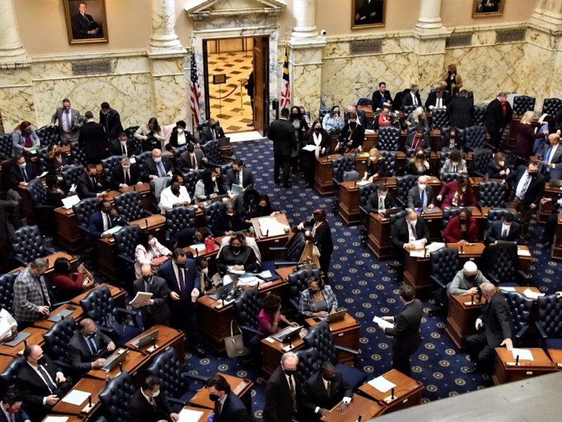 The Maryland House of Delegates convenes in the chamber at the State House in Annapolis on Jan. 26. (Robert R. Roberts/The Washington Informer)