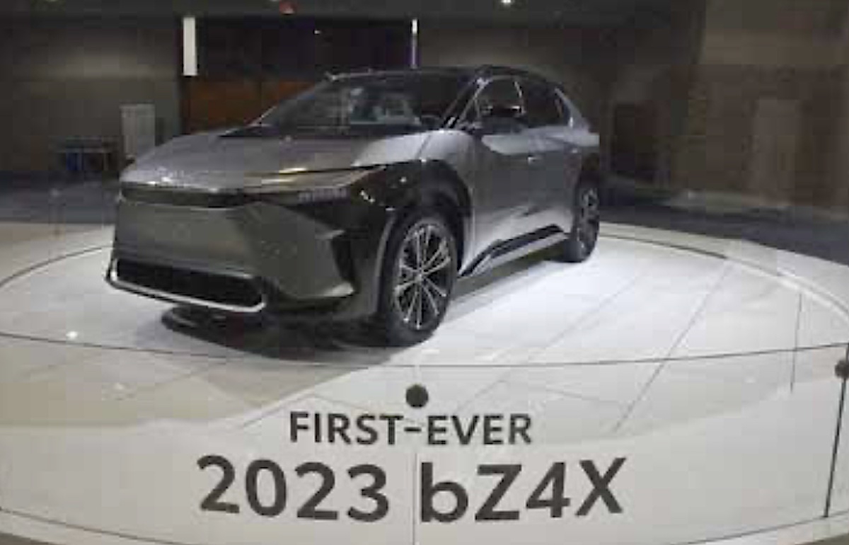 Toyota’s BZ4X electric car was unveiled at an electric vehicle briefing held during the Washington, D.C. Auto Show. The show will be at the Walter E. Washington Convention Center until Jan. 30. (Robert R. Roberts/The Washington Informer)