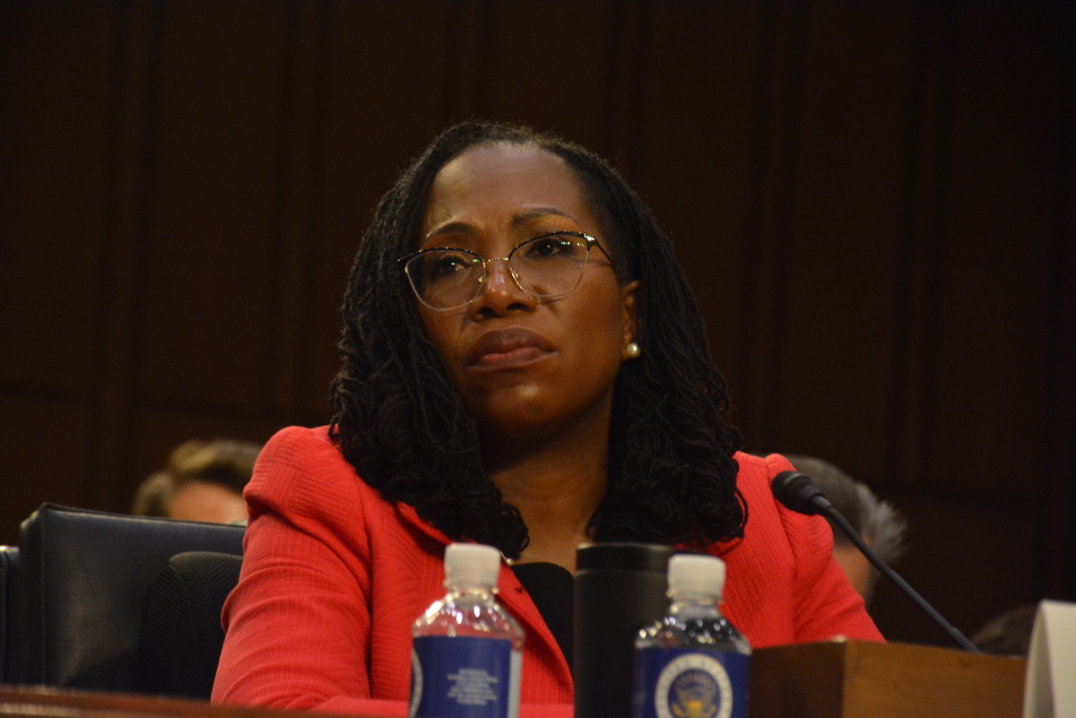 Supreme Court nominee Ketanji Brown Jackson testifies during her Senate Judiciary Committee confirmation hearing on Capitol Hill in Washington on March 22, 2022.