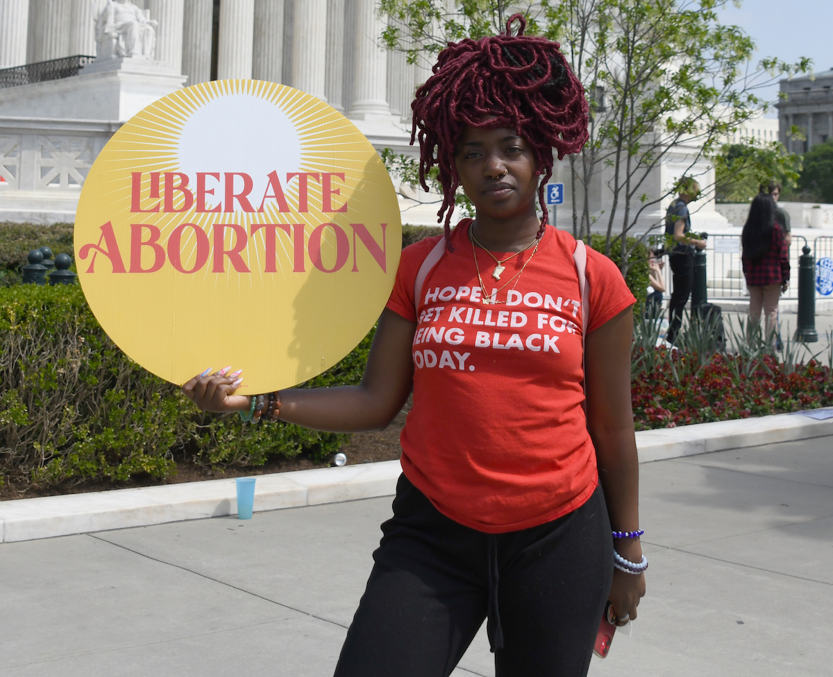 **FILE** A pro-choice demonstrator at the U.S. Supreme Court building (Anthony Tilghman/The Washington Informer)