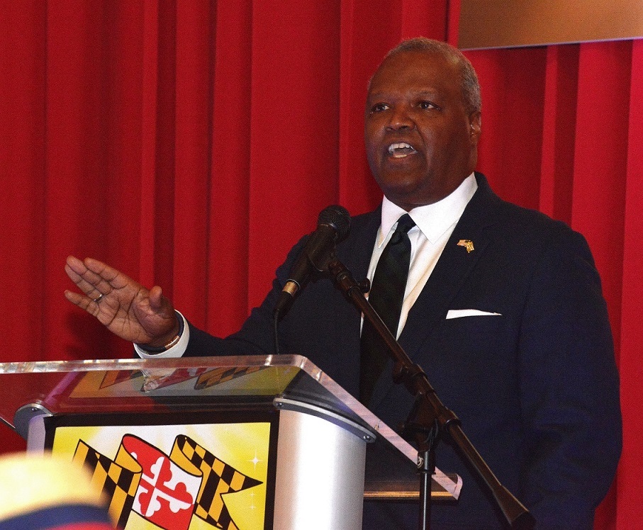 **FILE** Former Prince George’s County Executive Rushern L. Baker III speaks May 26 at an annual gala hosted by the Maryland Democratic Party at Camelot by Martin’s in Upper Marlboro, Maryland. (Robert R. Roberts/The Washington Informer)