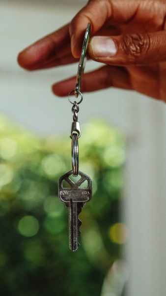 person holding a key