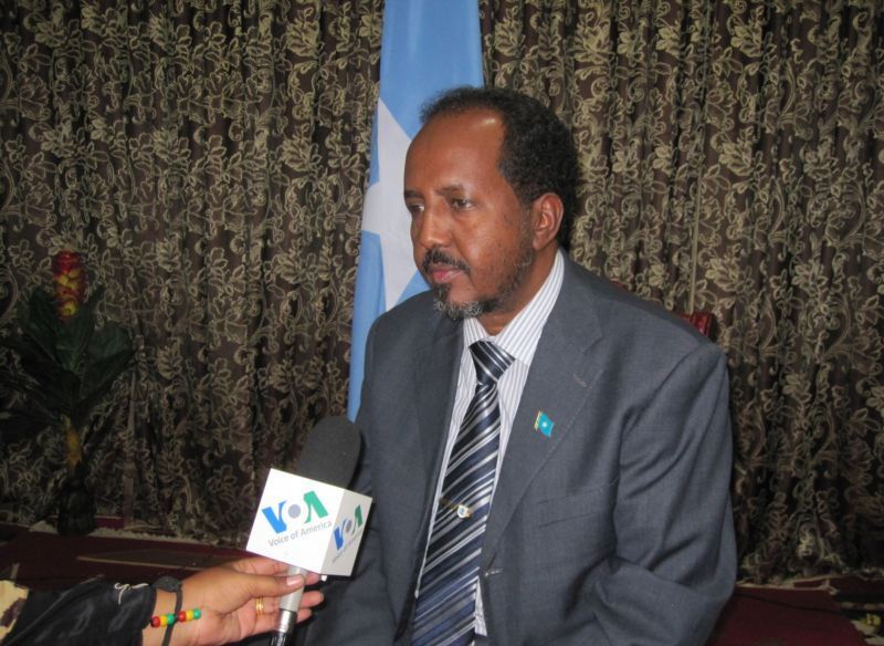 **FILE** Hassan Sheikh Mohamud (Voice of America via Wikimedia Commons)
