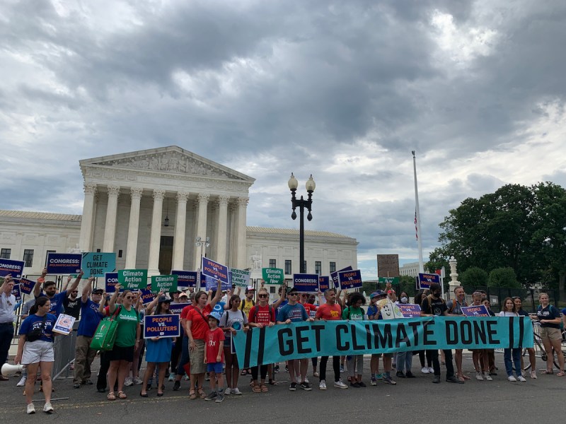 Protesters gather at the Supreme Court on July 6 before marching to the Capitol building. (Kayla Benjamin/The Washington Informer)