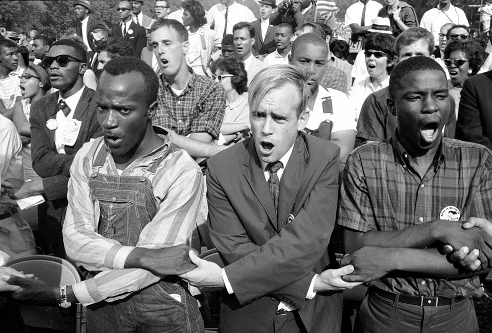 Blacks and whites joined hands during the March. (Courtesy photo)