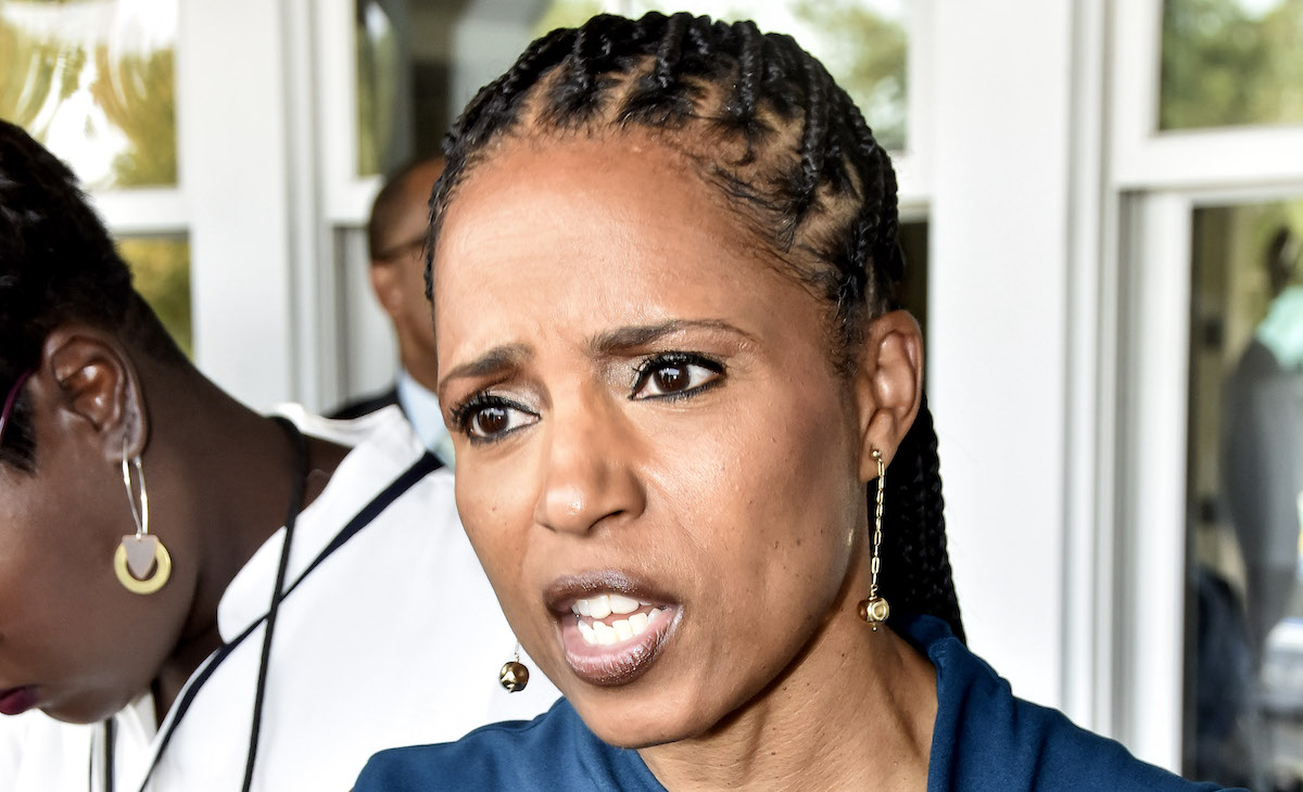 Prince George's County Executive Angela Alsobrooks speaks to the press. (Robert R. Roberts/The Washington Informer)