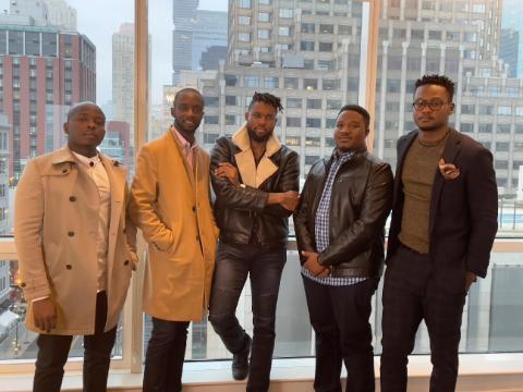 HBCU New Venture Challenge founders (from left) Akindele Akinhanm, Joseph Akoun, Emeka Igwilo, Kalesanmi Kalesanwo and Chukwuemeka "Obi" Obiaka (Courtesy photo)