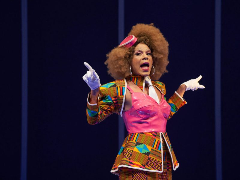 Jon Hudson Odom as Peaches (Photo by DJ Corey Photography, courtesy of Woolly Mammoth Theatre Company)