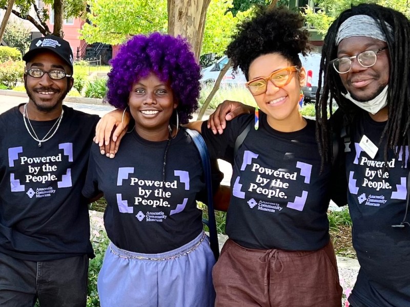 Anacostia Community Museum’s street team “The Activators” (from left): Maps Glover, Sol Michelle, Skye Ellis and Brandon “B Doug” Douglas. (Photo by Andrea Jones)