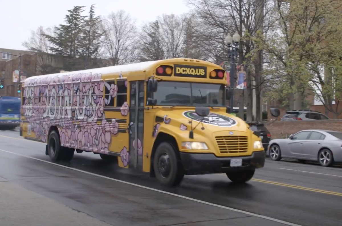 An DC+XQ school bus on the streets of Washington, D.C. (Courtesy photo)