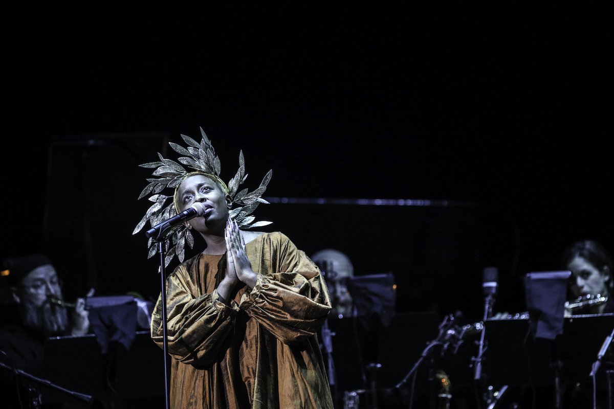 Cécile McLorin Salvant stars in her creation "Ogresse," performed recently at the Kennedy Center. (Courtesy of Jati Lindsay)