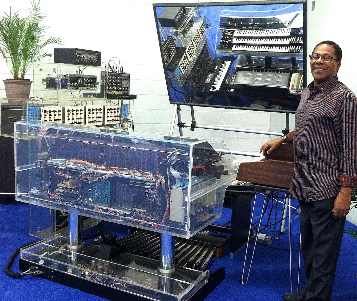 **FILE** Don Lewis stands by his LEO (Live Electronic Orchestra) at the 2013 NAMM Show in Anaheim, Calif. (Julie Lewis via Wikimedia Commons)