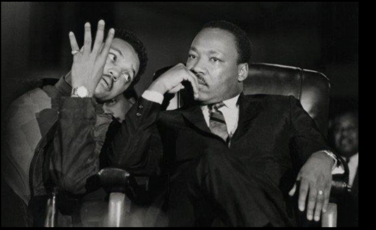 The Rev. Jesse L. Jackson speaking to Dr. King. Jackson said he continues to work to keep King’s legacy alive. (Courtesy photo)