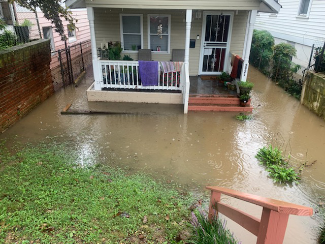 Deborah Wiggins, who lives near the northeast D.C. border, saw her yard fill with three feet of water during the rainstorm on Sept. 10, 2020. (Photo courtesy of Deborah Wiggins)