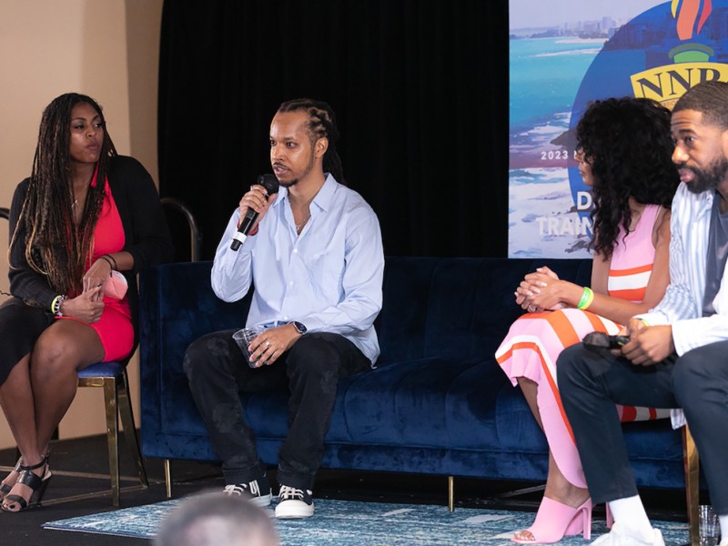 From left: Micha Green, Lafayette Barnes, Chelsea Lenora White and Jarren Small attend the 2023 NNPA Mid-Winter Conference. (Mark Mahoney/NNPA)