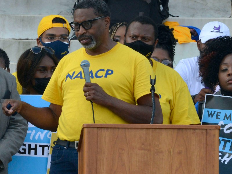 **FILE** Derrick Johnson, president and CEO of the NAACP, said Wells Fargo's $50 million donation is the single-largest donation the NAACP has ever received from a corporation. (WI photo)