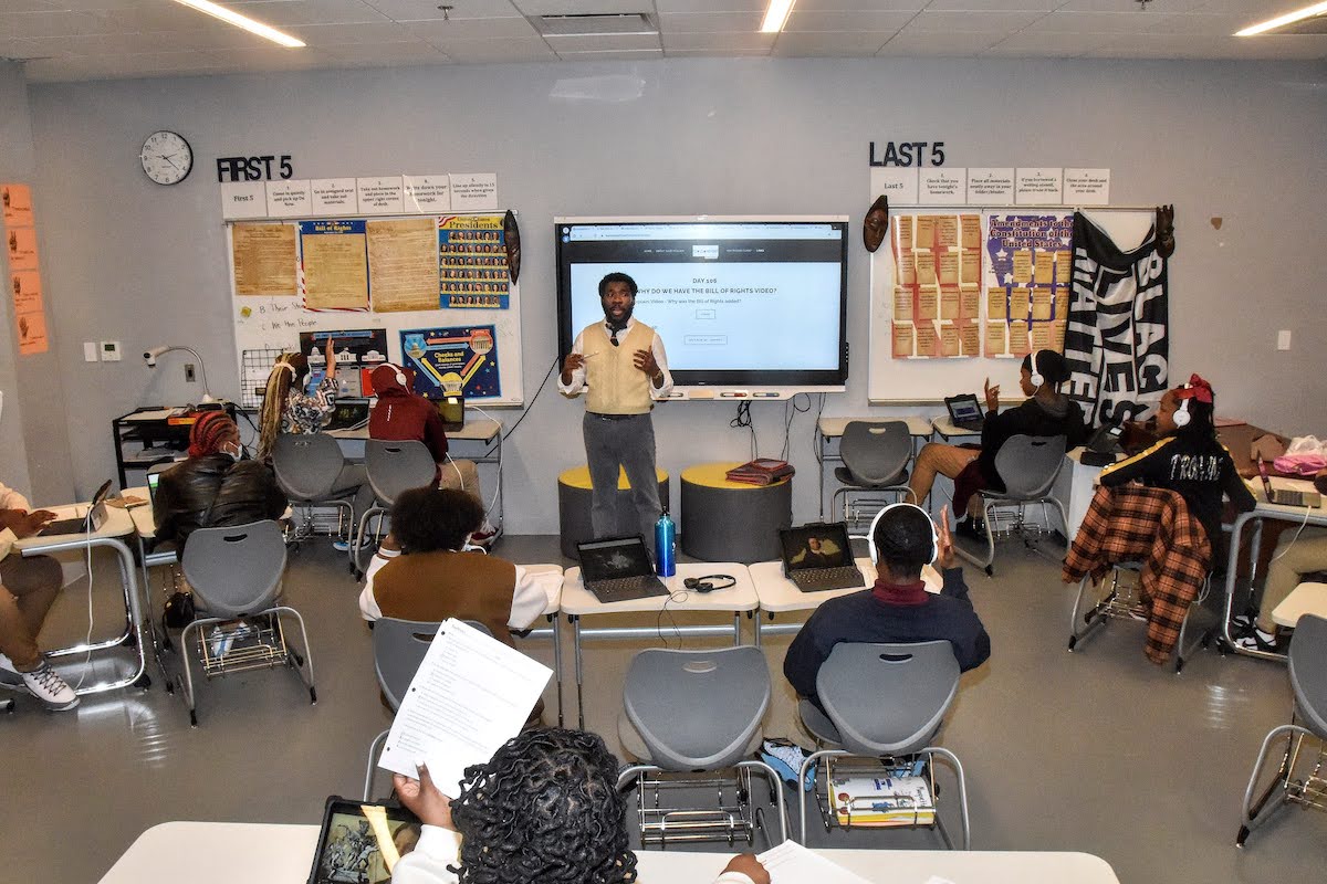 Langston Tingling-Clemmons is a teacher at Jefferson Middle School in Washington, D.C. (Robert R. Roberts/The Washington Informer)