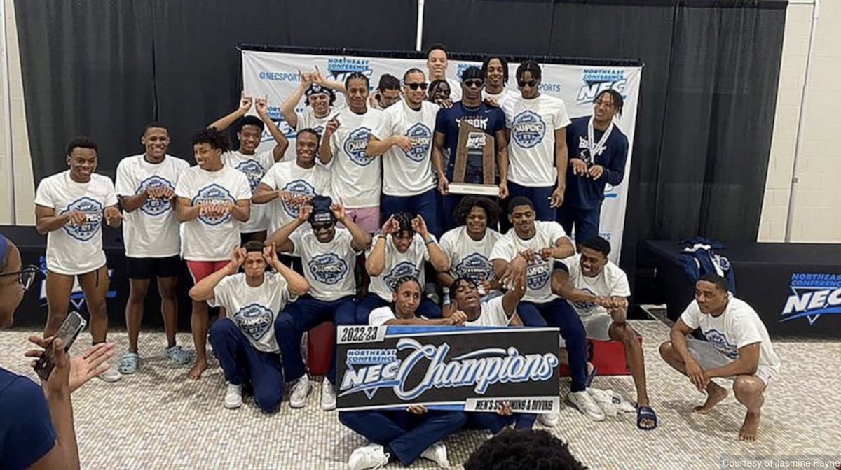 The Howard University men's swimming and diving team won the the Northeast Conference Championship, bringing home the first conference title for the program in 34 years. (Courtesy photo)