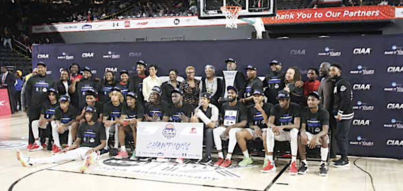 Winston-Salem State University, No. 5 seed, defeated No. 6 seed Lincoln University 62-57 in the 2023 CIAA Tournament final in Baltimore. (Courtesy of Joe Daniels)