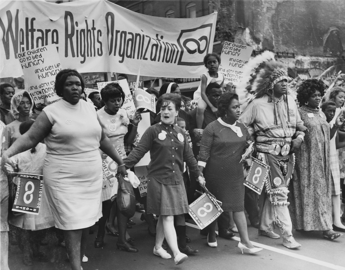 On May 13, 1968, Welfare Rights Organization marchers were photographed by W.H. Spradley. (Courtesy of George Mason University Libraries)