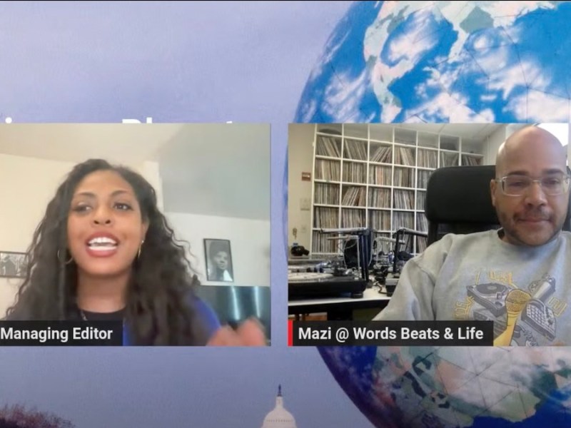 Micha Green, managing editor of The Washington Informer, chats with Mazi Mutafa, founding executive director of Words Beats and Life, on WIN-TV.
