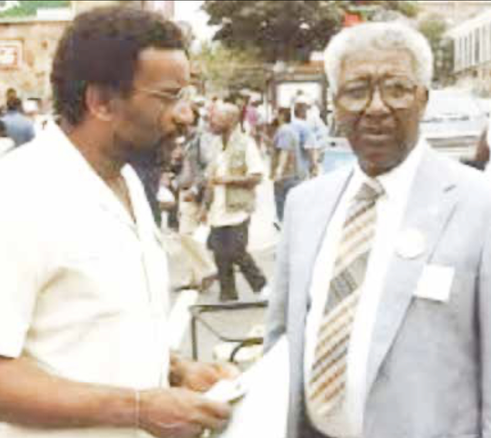 RAP, Inc.'s founder Ron Clark, who set the foundation for the organization’s holistic approach, with Washington Informer and United Black Fund founder Dr. Calvin Rolark (Courtesy Photo)
