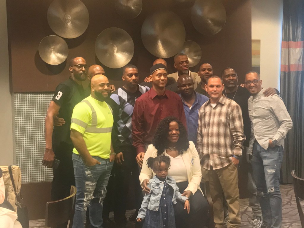 Prince George's County State's Attorney Aisha Braveboy poses with those who shared their testimonies since receiving second chances thanks to her office. (Richard Elliott/The Washington Informer)