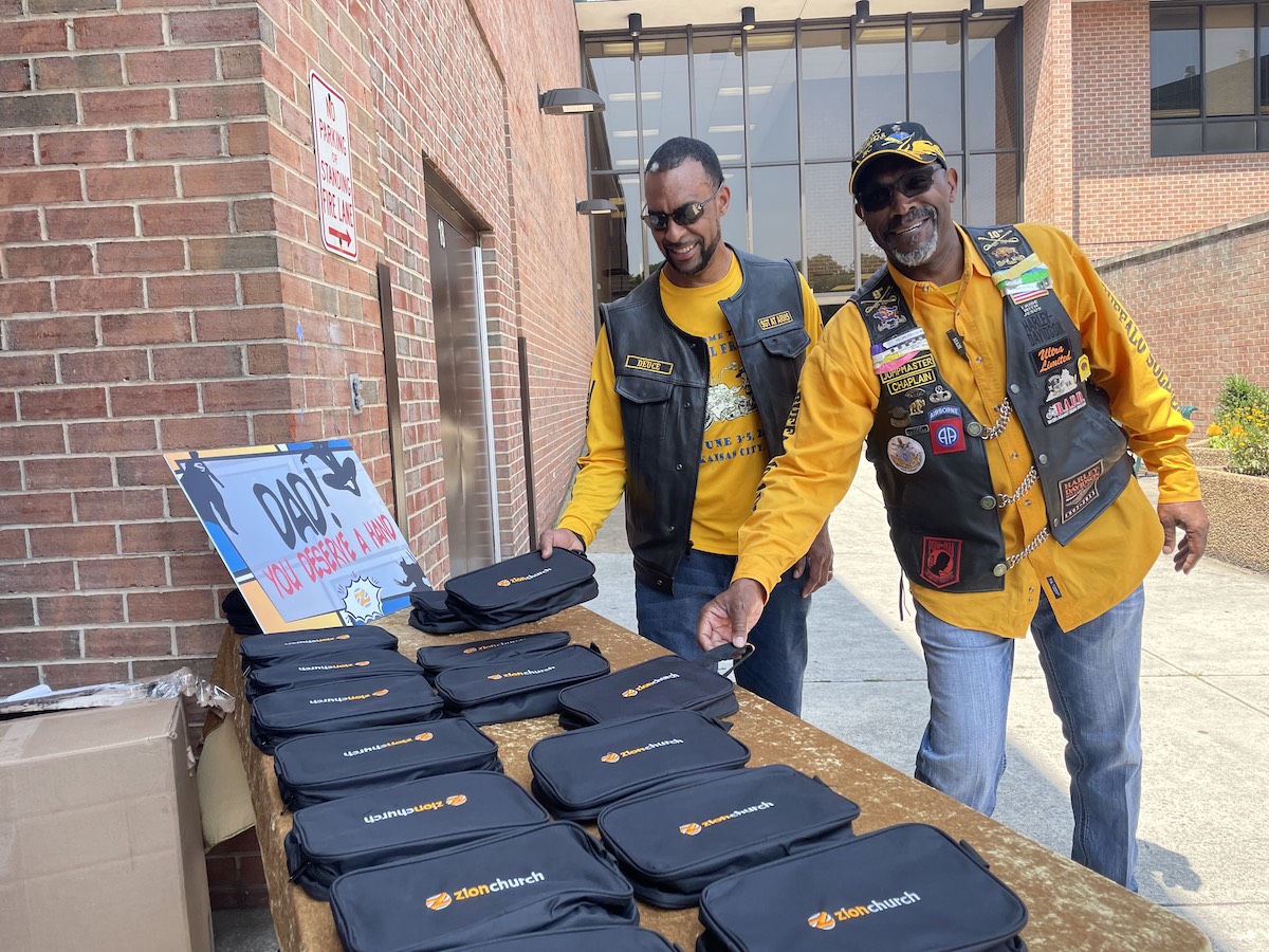 Zion Church hand out gifts to fathers and vegetables for healthy eating during their Juneteenth celebration. (Courtesy of Zion Church)
