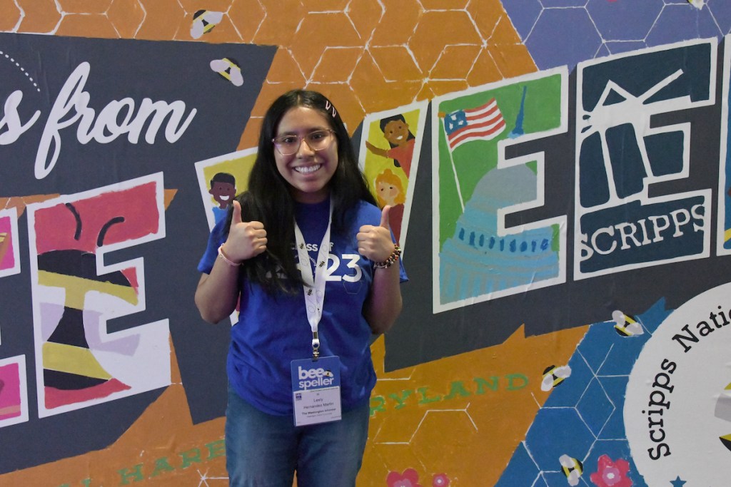 Lesly Hernandez Martin, an eighth grader at Kenmoor Middle School in Landover, Maryland, who competed in the 2023 Scripps National Spelling Bee, said she hopes to encourage her peers to compete in future county-level spelling bees. (Anthony Tilghman/The Washington Informer)
