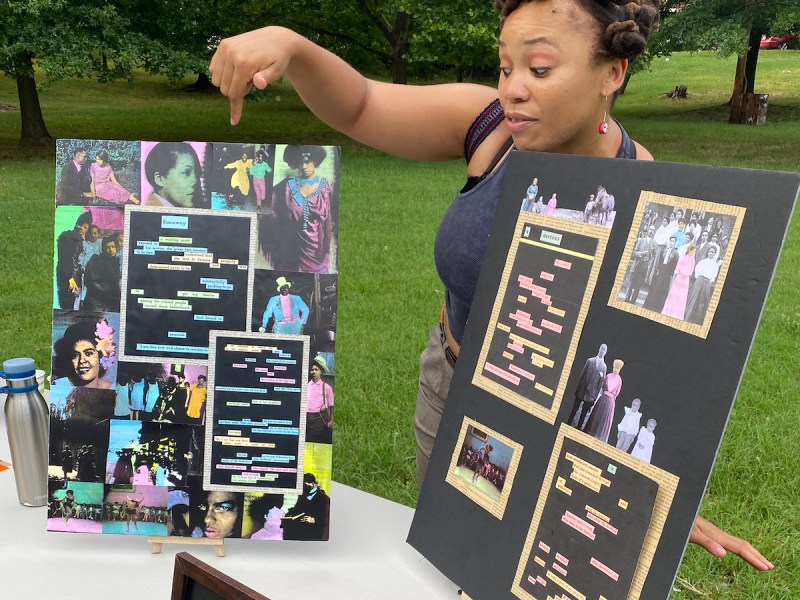Cohort member Britt Sankofa showcases her blackout/erasure poems and visual collages. These pieces were inspired by the cookbook of Free Black woman, Malinda Russel and the legacy of Black femmes surviving and thriving in America. (Courtesy photo)