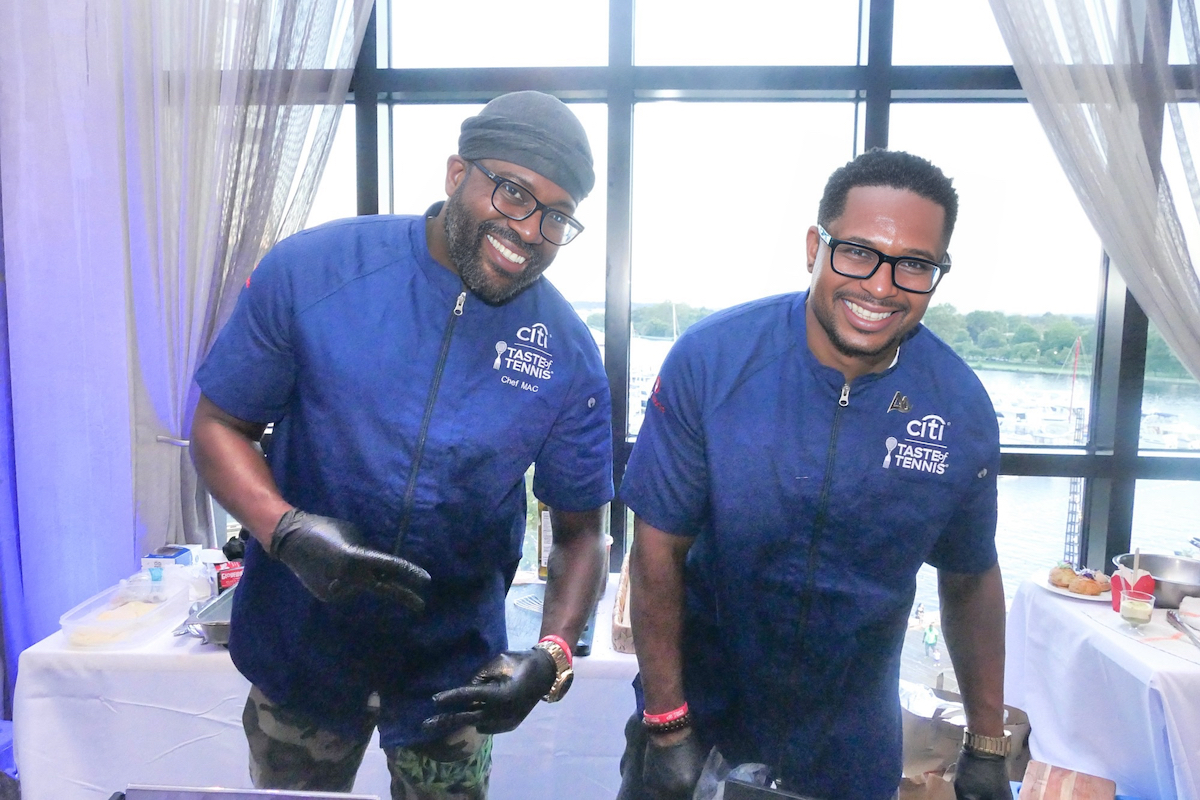 Assistant Chef and Chef Shorne Benjamin (right) represented Saint Lucia Tourism at the Citi Taste of Tennis DC on July 30 at LaVie restaurant in Southwest. (Shevry Lassiter/The Washington Informer)