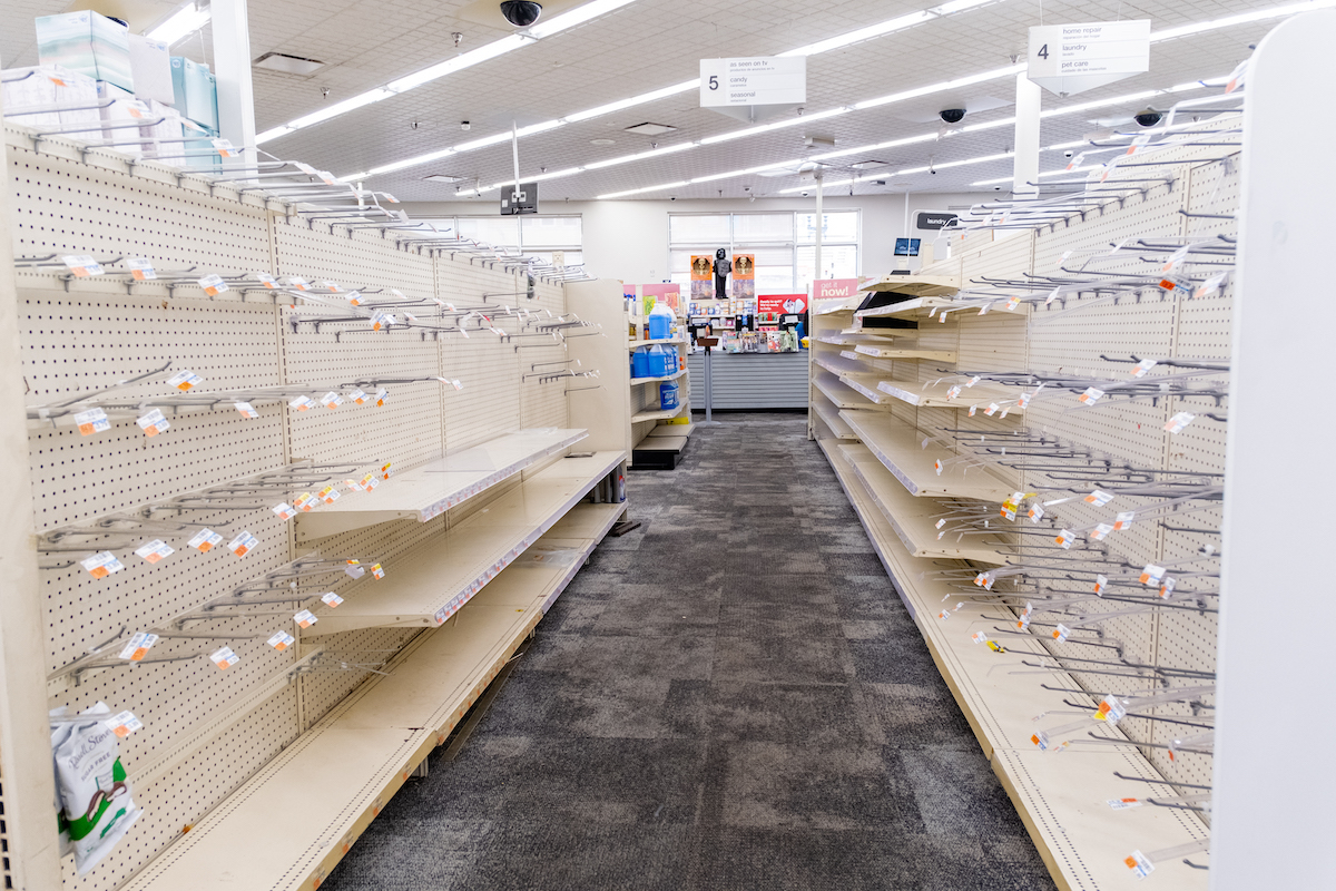 **FILE** Several shelves are bare at the CVS in Columbia Heights in late 2023. (Ja’Mon Jackson/The Washington Informer)