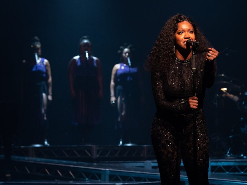Chelsea Lee Williams, Stacey Sargeant, Ximone Rose and Whitney White in ‘Macbeth in Stride,” at the Shakespeare Theatre Company in Northwest D.C. (Courtesy of Teresa Wood)