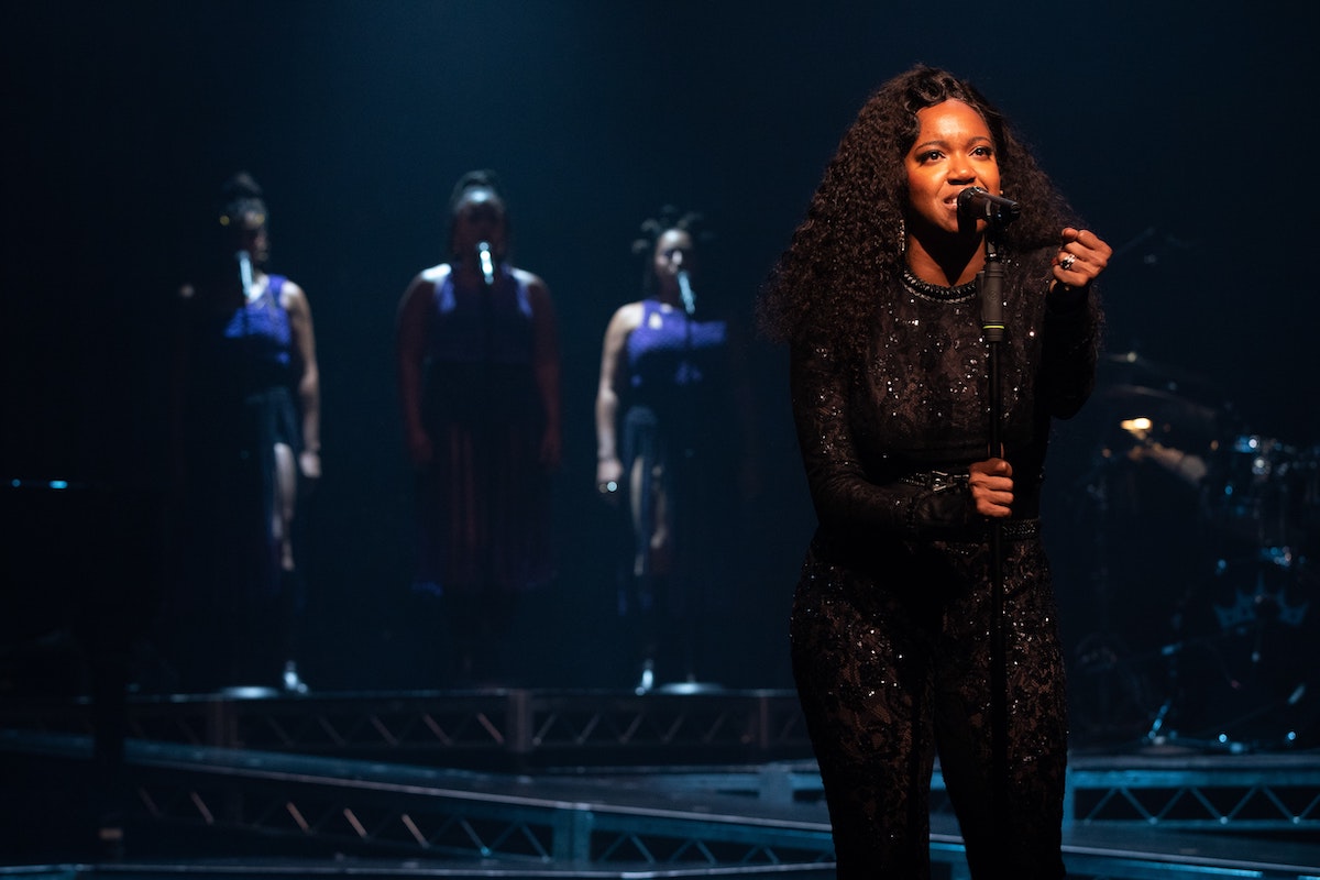 Chelsea Lee Williams, Stacey Sargeant, Ximone Rose and Whitney White in ‘Macbeth in Stride,” at the Shakespeare Theatre Company in Northwest D.C. (Courtesy of Teresa Wood)