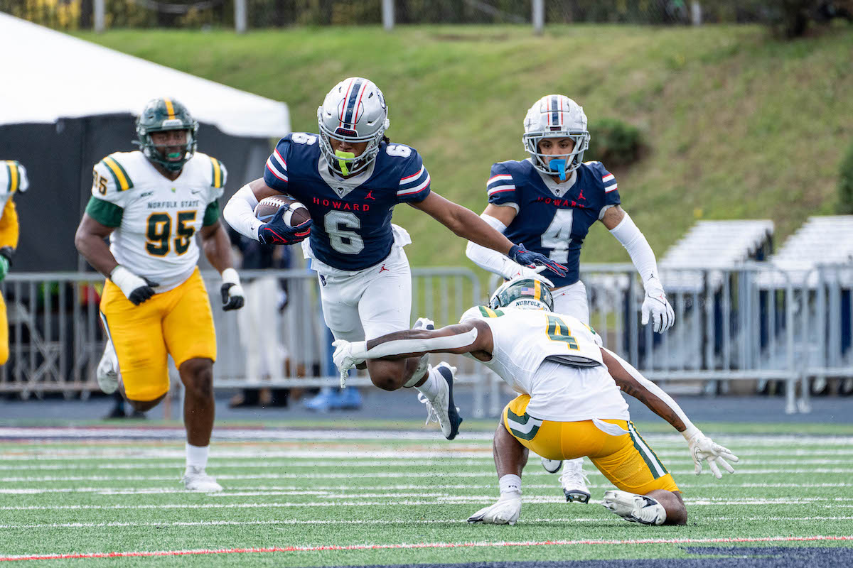 In Howard University’s homecoming game, the Bison defeated Norfolk State University 27-23. (Abdullah Konte/The Washington Informer)
