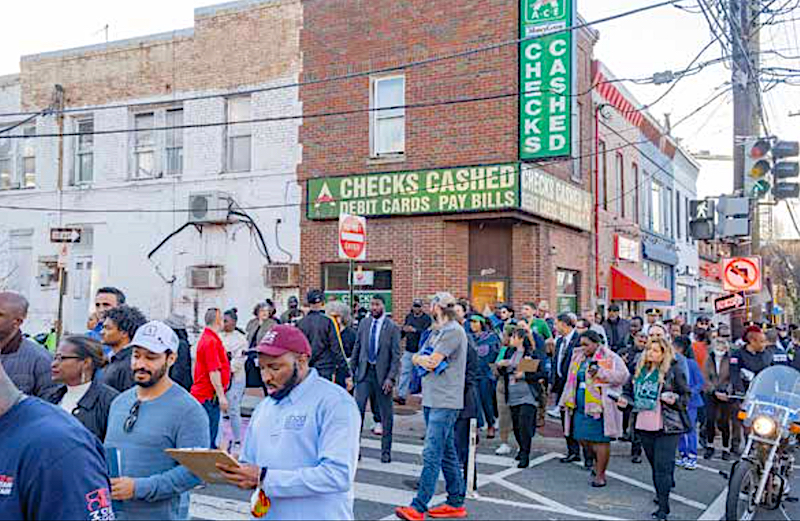 **FILE** D.C. Mayor Muriel Bowser holds a community walk-through on Good Hope Road SE in January 2023. Good Hope Road SE will be officially renamed as Marion Barry Avenue SE on Nov. 18. (WI photo)