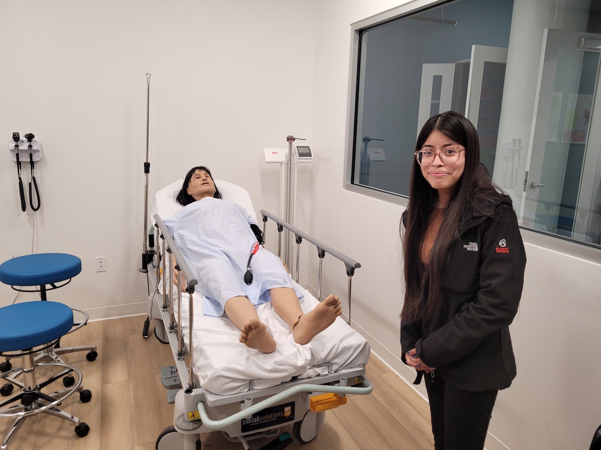 Teresa Jimenez Marcos, a senior at Jackson-Reed Senior High School in Northwest, said she wants to enter the global health field as a dermatologist. She’s taken steps to pursue this career path while at the Advanced Technical Center. (Courtesy of Fred Lewis, Office of the State Superintendent of Education)