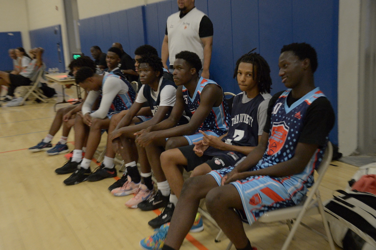 A revived Team Dynasty played against Metropolitan Police Department officers during the Halloween Bash on Friday, Oct. 27 at Riggs-Lasalle Community Center in Northeast D.C. (Roy Lewis/The Washington Informer)