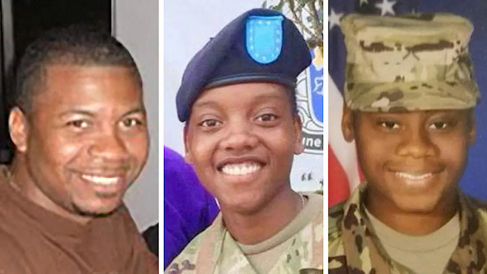 From left: Sgt. William Jerome Rivers, Spc. Kennedy Ladon Sanders and Spc. Breonna Alexsondria Moffett (Courtesy photo)