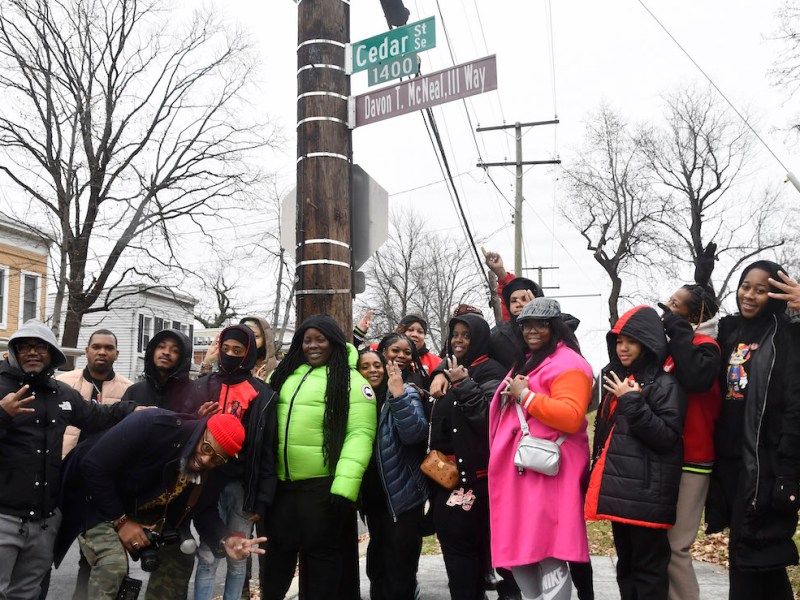 The 1400 block of Cedar Street in Southeast D.C. has been renamed Davon T. McNeal III Way. (Robert R. Roberts/The Washington Informer)