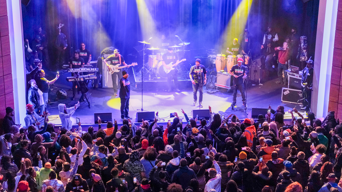 Junkyard Band performs at the Howard Theatre on Feb. 19 for the "Pulse of the Capital Concert," as part of the 2024 "Keep the Beat Week" celebrations. (Ja’Mon Jackson/The Washington Informer)