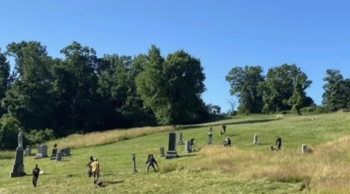 The Woodlawn Cemetery in D.C.'s Ward 7 has many noted African Americans in its graves, and volunteers from associated associations and members of organizations such as local chapters of Alpha Kappa Alpha and Delta Sigma Theta sororities, have been pitching in to maintain the grounds. (Courtesy photo)