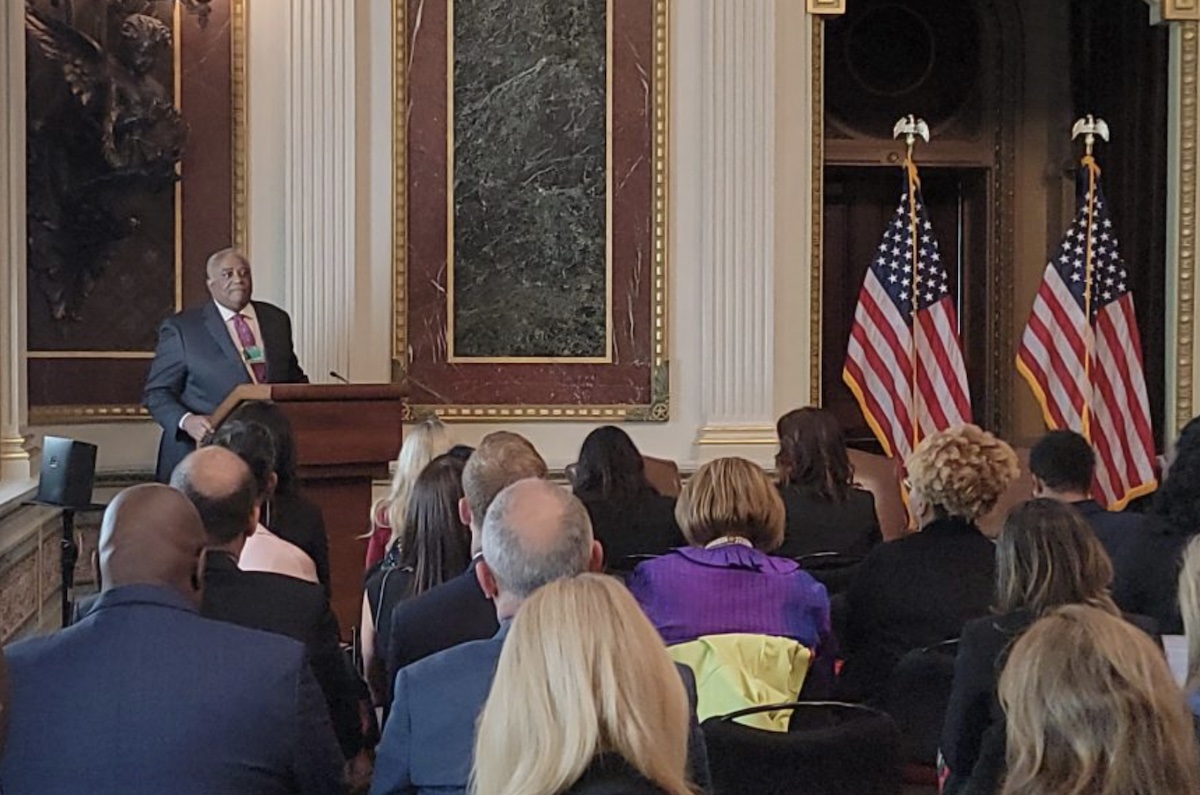 National Minority Quality Forum President and CEO Dr. Gary Puckrein speaks at the White House. (Courtesy of NMQF)
