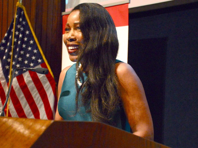 Pulitzer Prize-winning author and journalist Isabel Wilkerson, a former editor at Howard University’s student newspaper The Hilltop, served as the keynote speaker for the newspaper's centennial gala. She was also inducted into the inaugural Hilltop Hall of Fame during the event on Feb. 3. (Roy Lewis/The Washington Informer)