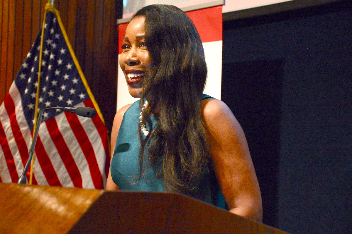 Pulitzer Prize-winning author and journalist Isabel Wilkerson, a former editor at Howard University’s student newspaper The Hilltop, served as the keynote speaker for the newspaper's centennial gala. She was also inducted into the inaugural Hilltop Hall of Fame during the event on Feb. 3. (Roy Lewis/The Washington Informer)