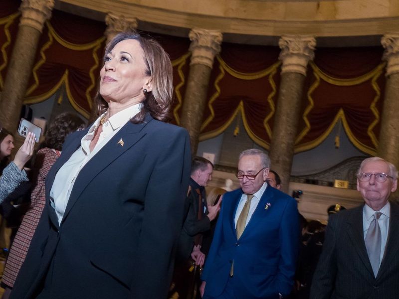 Vice President Kamala Harris enters the U.S. Capitol for the 2024 State of the Union address on March 7. (Shedrick Pelt/The Washington Informer)