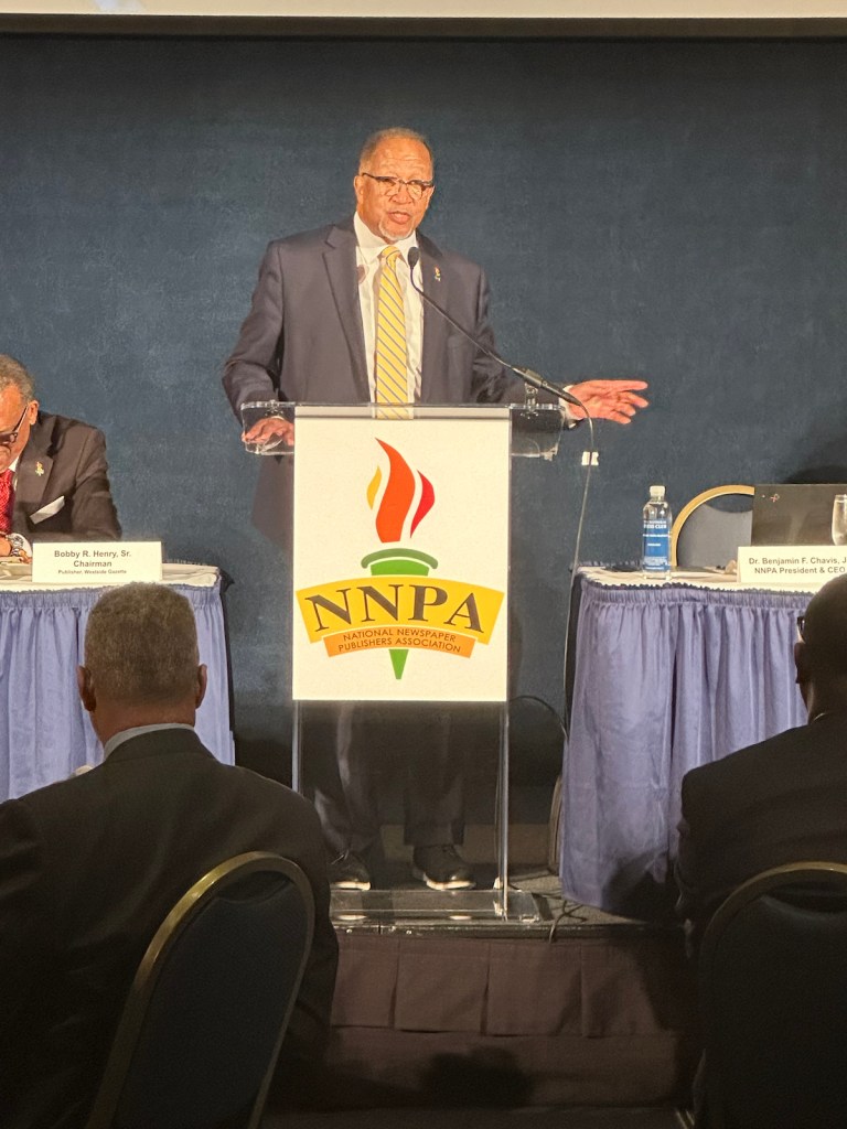 Dr. Benjamin F. Chavis delivers the State of the Black Press as part Black Press Week, celebrating 197 years of Black-owned media. (Roy Lewis/The Washington Informer)