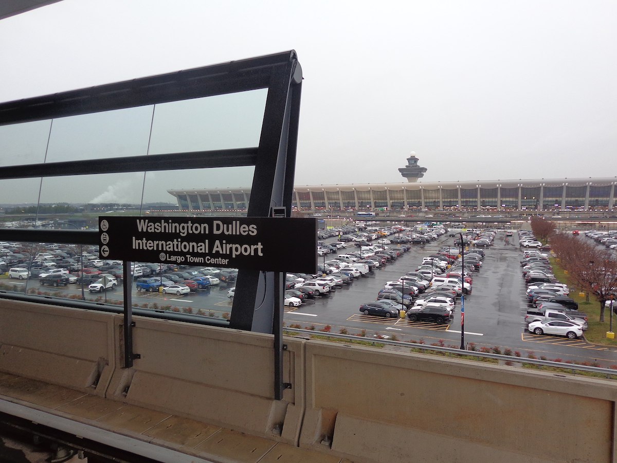 **FILE** A signpost for the Washington Dulles International Airport Metro station (Mint0ri, CC BY-SA 4.0 via Wikimedia Commons)
