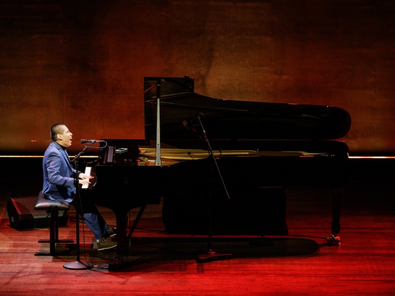 José André Montaño performs for the “Three Keys to Ellington” concert on April 26 as a part of the “Ellington 125” series at the Kennedy Center. He opened with the Duke Ellington composition “African Flower.” (Courtesy of Yassine El Mansouri, Elman Studio)
